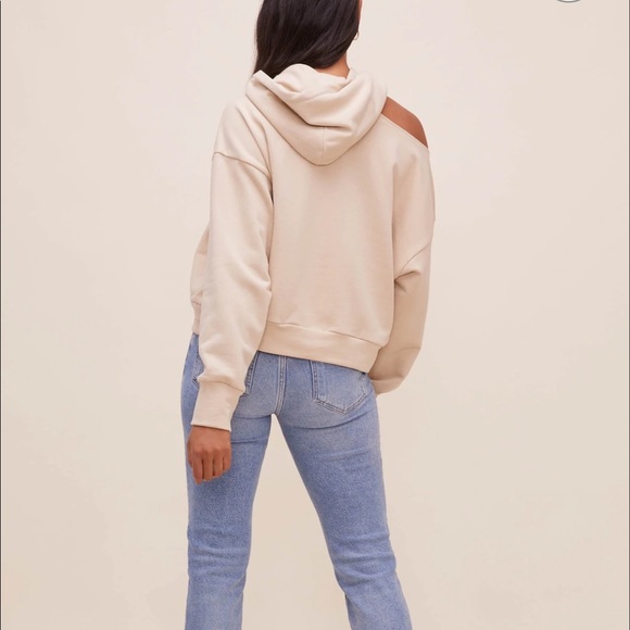 NWT ASTR the label one cold shoulder tan color hoodie. - Picture 4 of 6